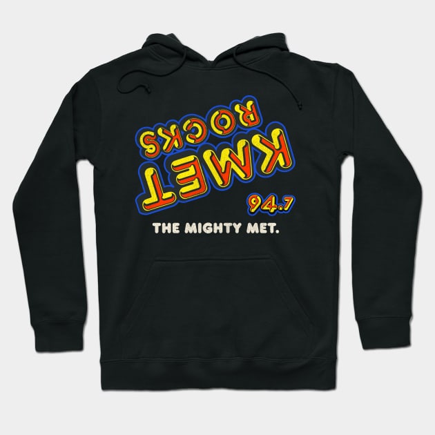 KMET The Mighty Met Retro Defunct LA Radio Station Hoodie by darklordpug